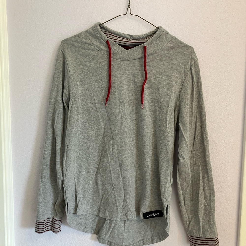 Jason Wu Gray and Red Hoodie Lounge Tee